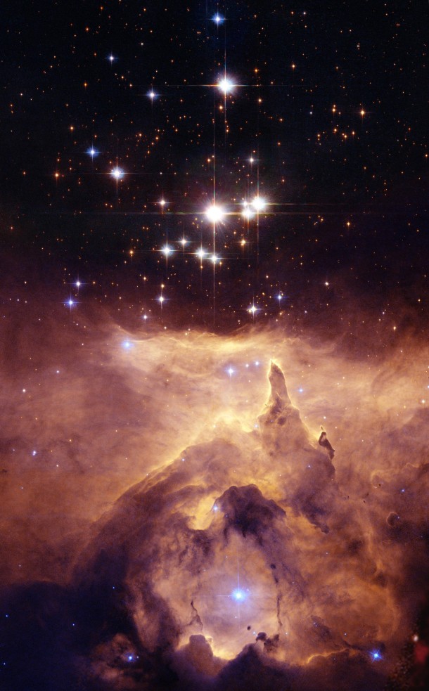 The star cluster Pismis  in the core of the large emission nebula NGC  