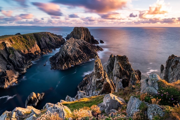 The stunning Malin Head during sunset Donegal Ireland 