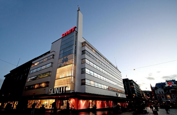 The Sundt department store in Bergen Norway - functionalism by Per Grieg 