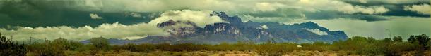 The Superstition Mountains taken immediately after a storm in Arizona 