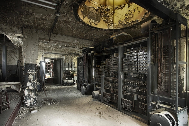The switching room inside Alabamas Abandoned Empire Hotel 