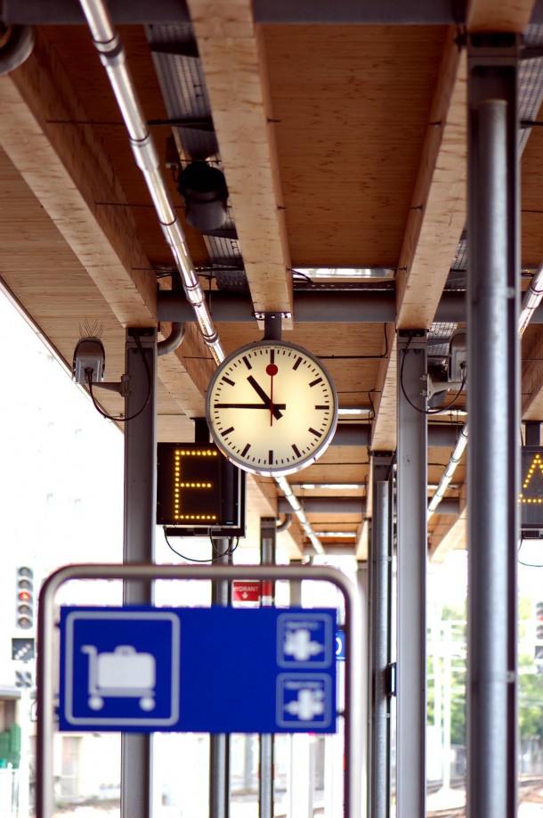 The symbol of Swiss timeliness - Station clock in Bern Switzerland 