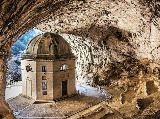 The Temple of Valadier in the Frasassi Gorge Italy Photograph by Giacomo Marchegiani 