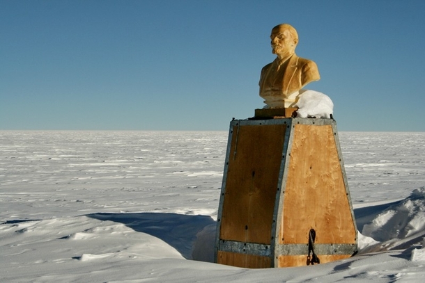 The top of a Russian base at the Pole Of Inaccessibility Antarctica 