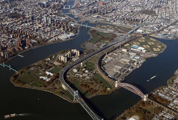 The Triborough Bridge and Randalls Island once the personal fiefdom of Robert Moses 
