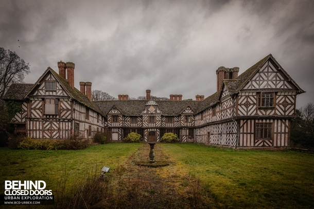 The Tudor style cladding exterior of the abandoned Pitchford Hall in Shropshire Photo by Andy Kay  more in comments