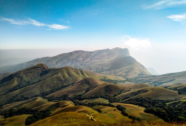 The view from Kudremukh peak of The Western Ghats Karnataka India  x  