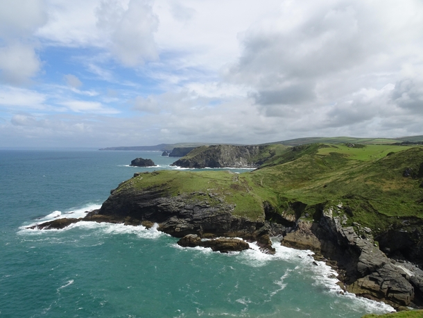 The view from Tintagel Castle UK 