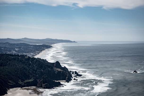The view of Lincoln City from the Cascade Head Trail Oregon 