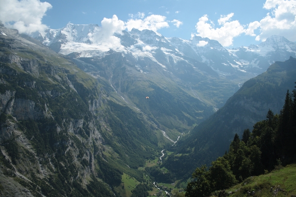 The view of the valley from Mrren Switzerland 