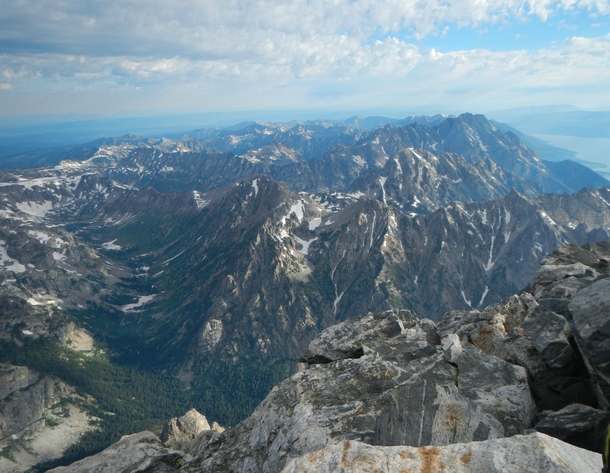 The view was worth the pain Cascade Canyon as viewed from the summit of the Grand Teton x 