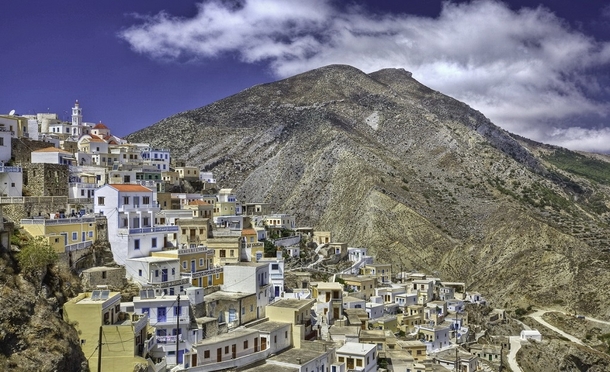 The village of Olympos on the Greek island of Karpathos 