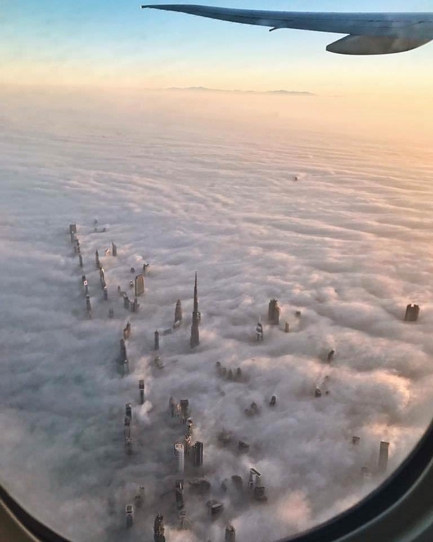 The way these skyscrapers pierce the clouds in Dubai