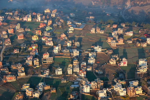 The wealthy outskirts of Kathmandu Nepal at dawn  OC