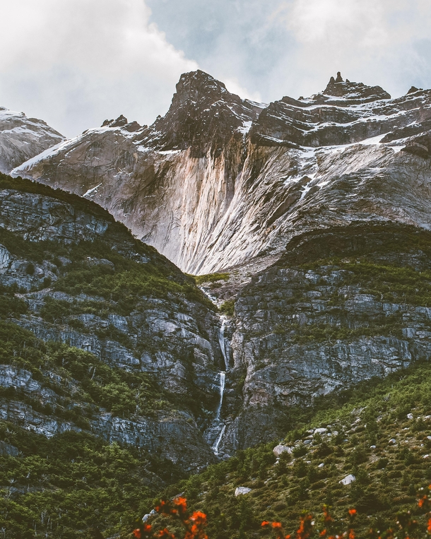 The wild mountains and waterfalls of southern Patagonia Chile 
