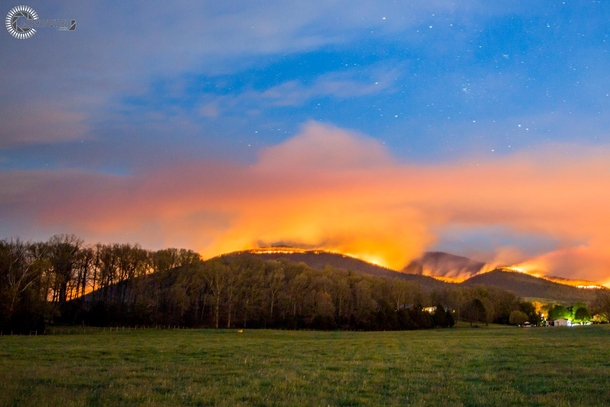 The wildfires over Shenandoah National Park VA this past April 