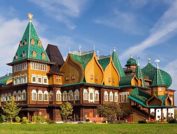 The Wooden Palace of Tsar Alexei Mikhailovich - Moscow Russia - Originally built by Tsar Alexis Mikhailovich  - Considered An Eighth Wonder of the World - Demolished by Catherine the Great after decay  - Reconstructed  from original plans - Open to the Pu