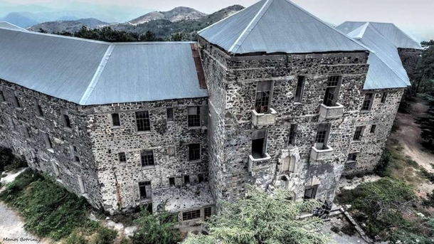 This abandoned hotel called Verengaria build in  located in the mountains of Troodos Cyprus now considered haunted after many reports by tourists allegedly hearing screams and seeing shadows moving around