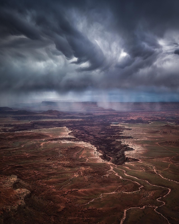 This epic storm as seen from The Island in the Sky Utah 