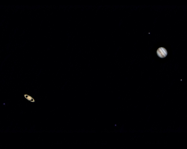 This is not a composite - Saturn and Jupiter were so close that I fit them both on my  sensor chip