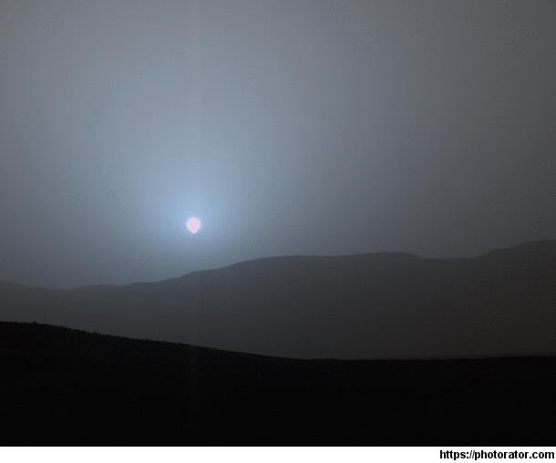 This is the Martian sunset recorded by the Curiosity Rover