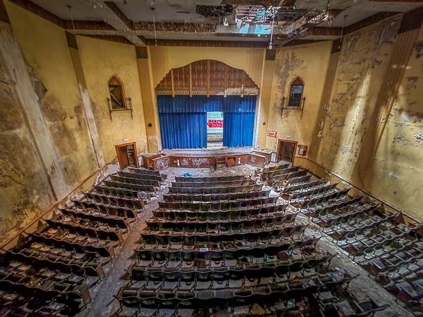 This massive abandoned middle school auditorium