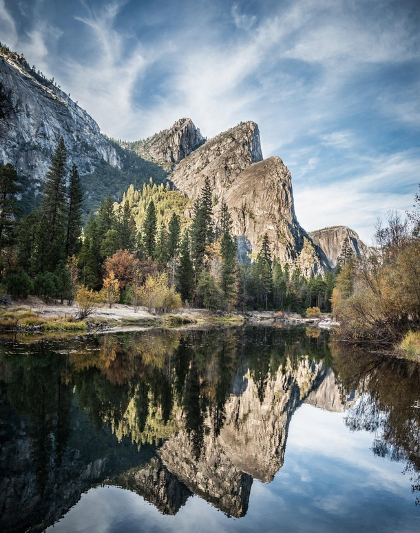 Three Brothers Reflection Yosemite National Park California 