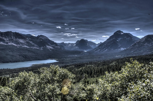 Took some HDR pictures of Glacier National Park in Montana  little did I know it would turn out looking like Mordor 