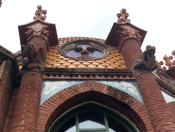 Tower details from a pavilion Hospital Sant Pau Barcelona 