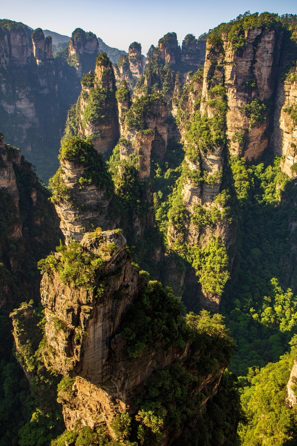 Trail rock formations at Zhangjiajie China 