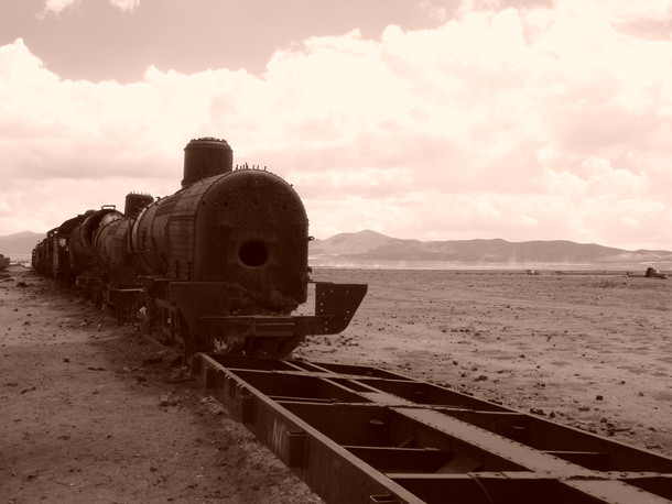 Train graveyard near Salar de Uyuni Bolivia 