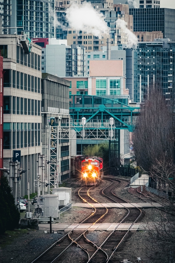 Train tunnel that goes under Seattles downtown 