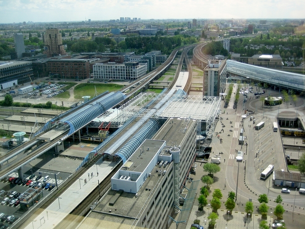 Trains Cars Subways Trams and Buses connect at Amsterdam Sloterdijk Station 
