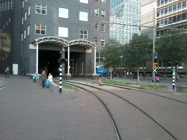 Tram tracks going trough a building The Hague The Netherlands  OC