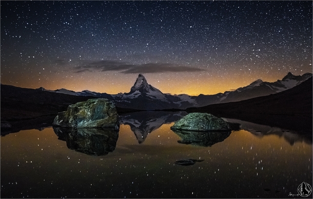 Tranquility - Nightscape of Mount Matterhorn in Switzerland just before dawn  photo by Nicholas Roemmelt