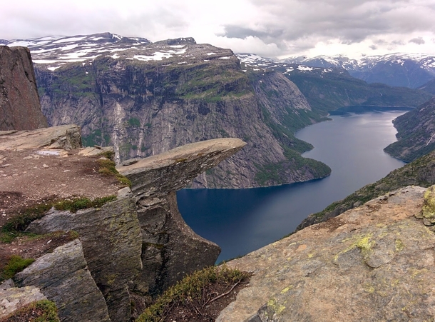 Trolltunga Norway on day  of a  day hiking trip 