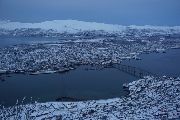 Troms Norway after a day of snow 