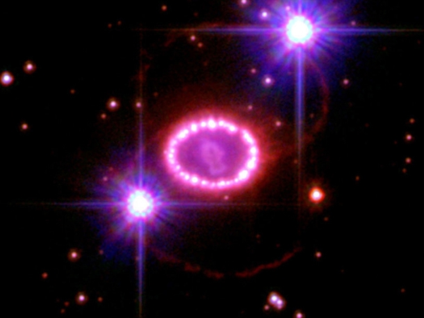 Two decades ago astronomers spotted one of the brightest exploding stars in more than  years Since that first sighting the doomed star called Supernova A has continued to fascinate astronomers with its spectacular light show 