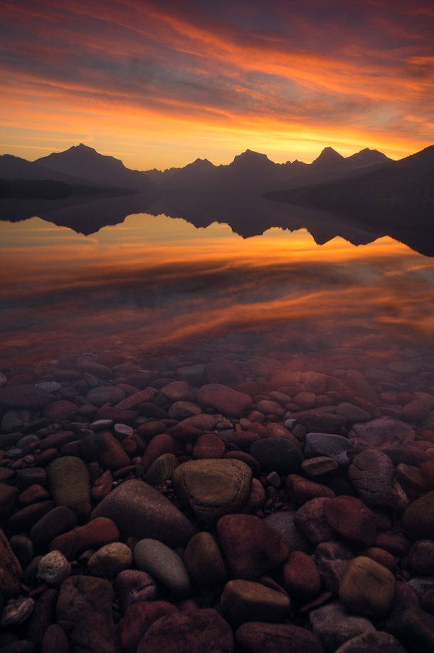 Two years ago I saw this sunrise the best Ive seen still to this day The park is closed now but Im desperately awaiting the day we can get back outside and enjoy our natural areas again Glacier National Park MT 