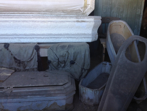Undertakers shop in Bodie CA Some of the caskets were pretty small 