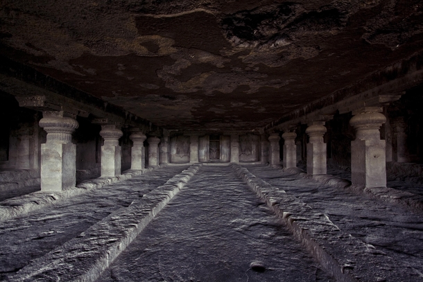 Unfinished cave work in Ellora India 