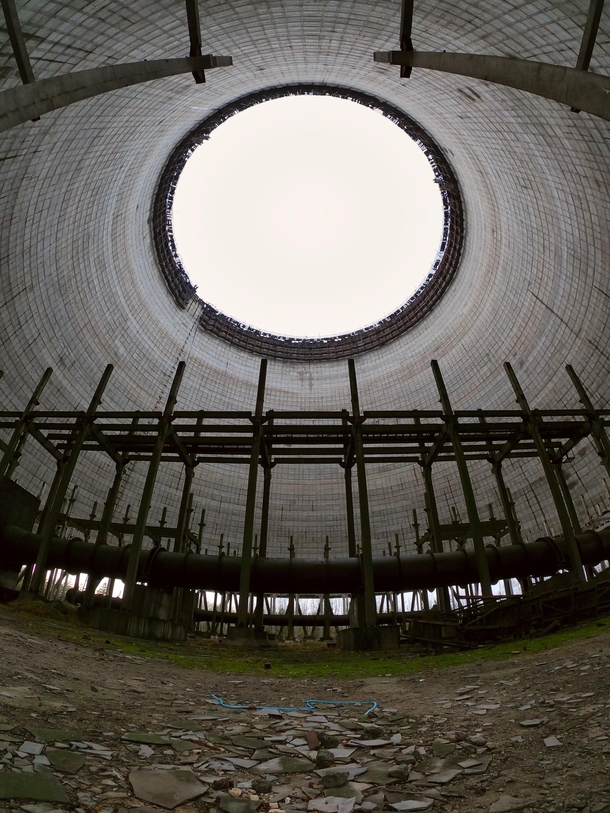 Unfinished cooling tower No at the Chernobyl Nuclear Power Plant