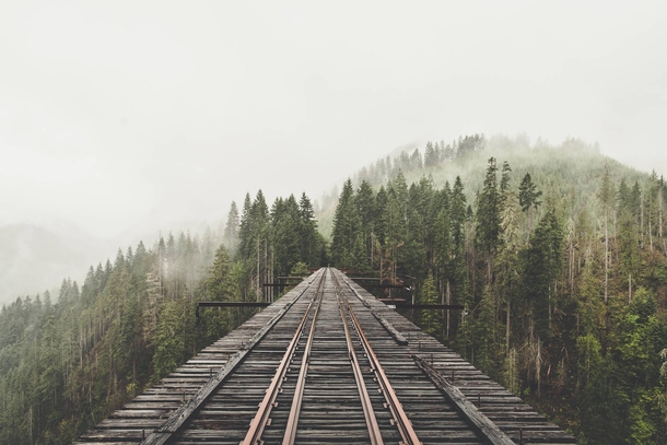 Unknown mountain with railroad by Jamal BurgerJayscale 