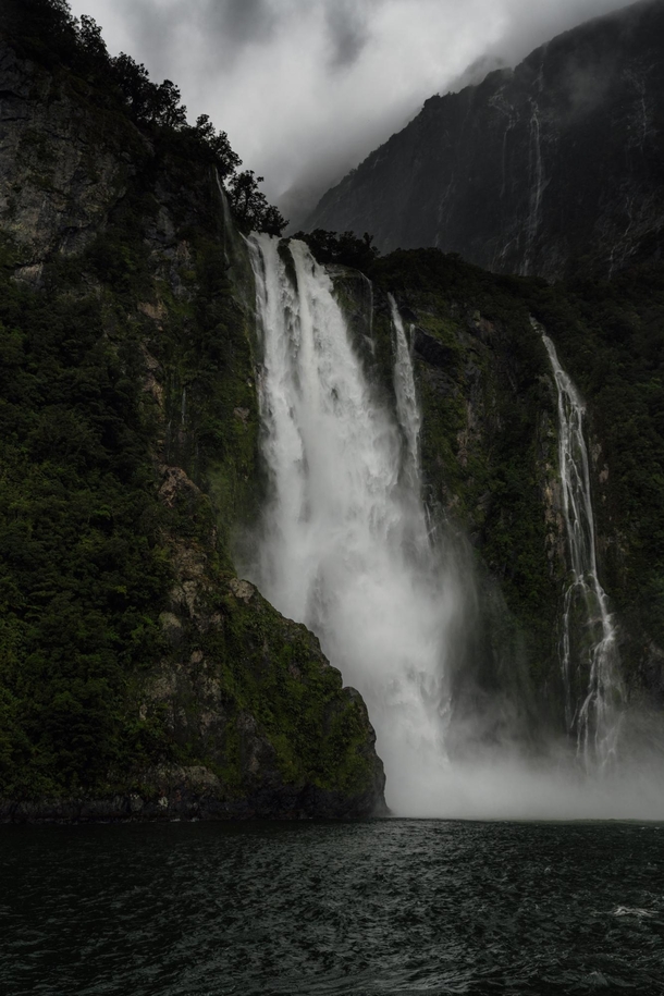 Unnamed Waterfall Milford Sound NZ 