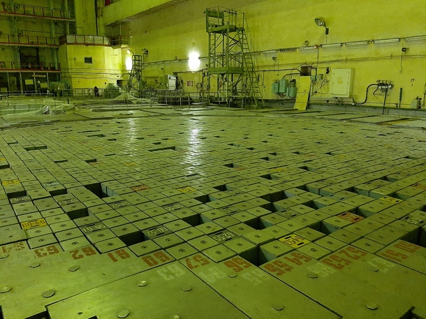 Upper biological shield of the reactor hall Reactor No Chernobyl nuclear power plant Pripyat Ukraine - visited yesterday