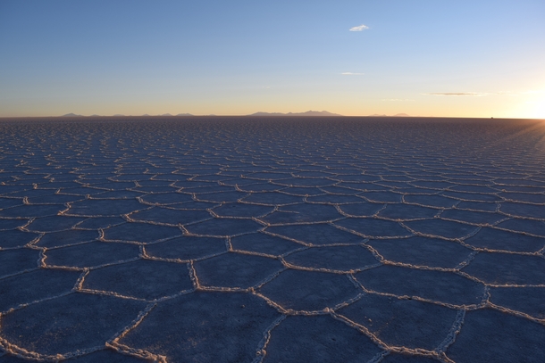 Uyuni Salt Flats at Sunset 