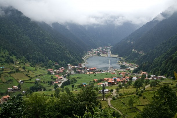 Uzungol Lake and Town in Trabzon Turkey 