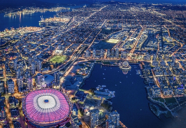 Vancouver seen from sky