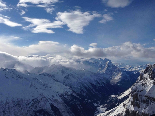 View from atop Mt Titlis Engelberg Switzerland 