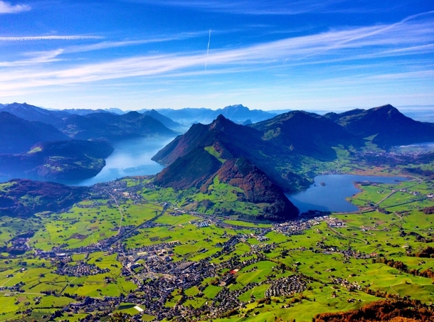 View from Mount-Mythen Switzerland 
